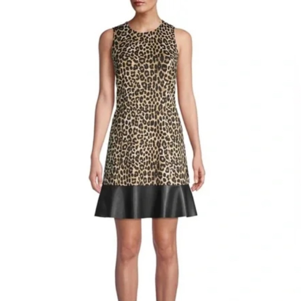 Michael Kors animal print faux leather dress